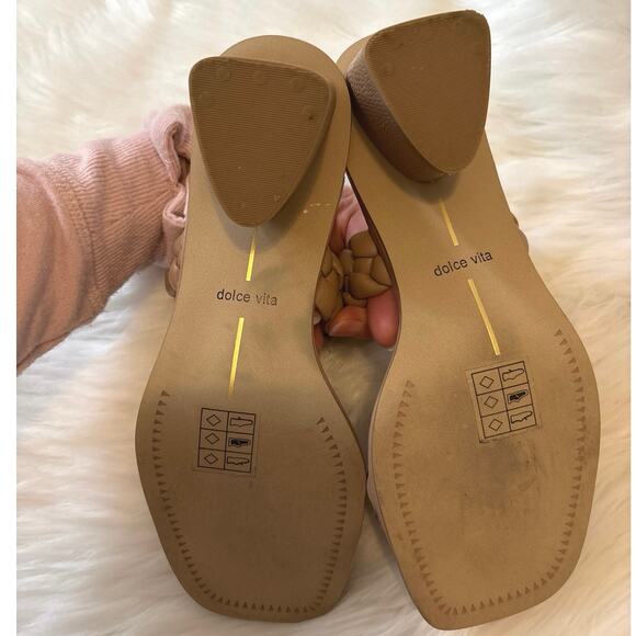 Dolce Vita Clear Taupe Braided Block Heel Sandal Size 6 - Picture 6 of 7